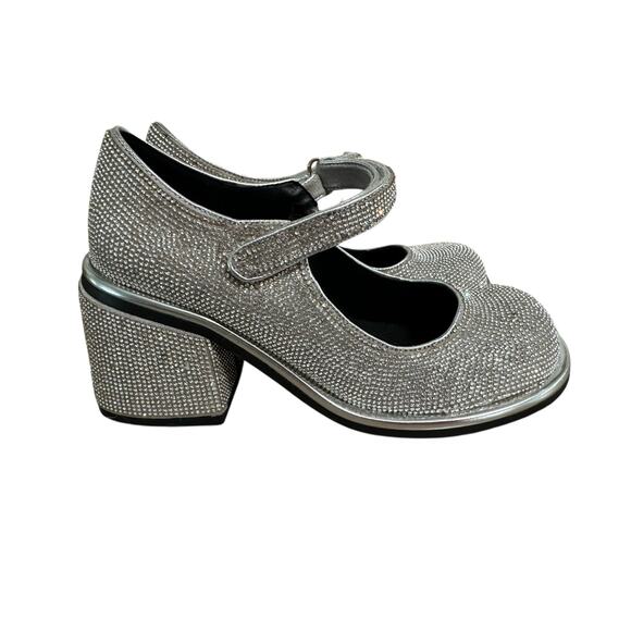 Sugar Thrillz Dolls Kill Desire Me Rhinestone Mary Janes in Black Size 7 - Picture 1 of 7